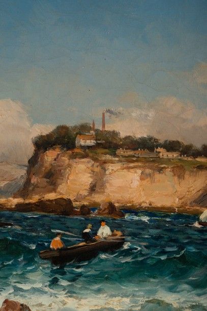 null Jean-Baptiste OLIVE (1848-1936)

Corniche de Mourepiane par mauvais temps.

Huile...