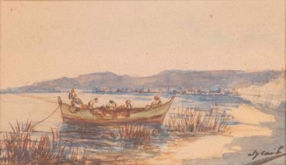 Alfred CASILE (1848-1909)

Barque en mer.

Aquarelle.

Signée...