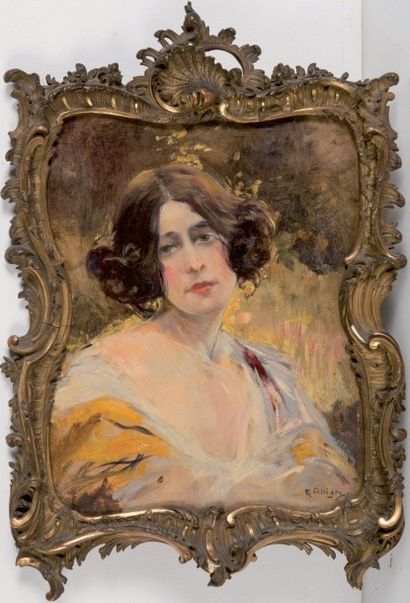 null Raymond ALLEGRE (1857-1933)

Portrait de femme.

Huile sur panneau.

Signée...