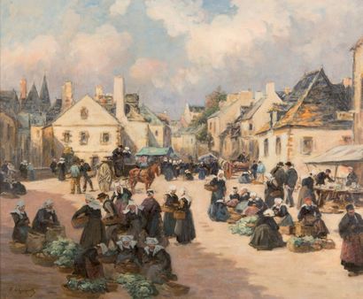 null Fernand Marie Eugène LE GOUT-GÉRARD (1856-1924)

Le marché.

Huile sur toile.

Signée...