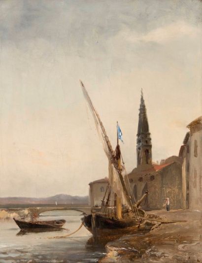 André MAGLIONE (1838-1923)

Bateaux à quai.

Huile...