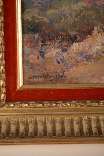  Frédéric MONTENARD (1849-1926) 
Paysage. 
Huile sur toile. 
Signée en bas à gauche....