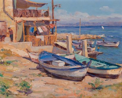 null Adolphe Louis GAUSSEN (1871-1954)

Cabanon et barques de pêcheurs à Marseille.

Huile...