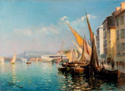Louis NATTERO (1870-1915) 
Le port de Toulon...
