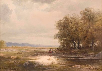 null Paul MARTIN (1830-1903)

Bord de rivière animé.

Aquarelle.

Signée en bas à...