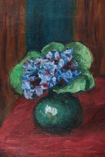 null René SEYSSAUD (1867-1952)

Bouquet d’hortensias.

Huile sur toile.

Signée en...