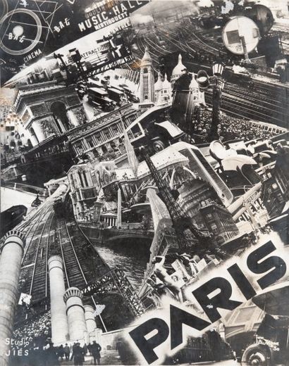 JAN AUVIGNE Paris, 1930. Tirage argentique d'époque, photomontage. Signé et daté...