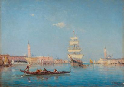 CHARLES COUSIN (1807-1887)
Vue de Venise...