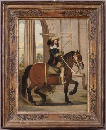 null Attribué à Wolfgang HEIMBACH

(1605 - vers 1678)

Portrait équestre d’un gentilhomme,...