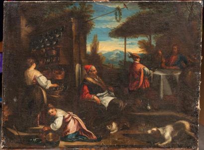 null Ecole ITALIENNE du début du XVIIe

 siècle, suiveur de Jacopo BASSANO

Les pèlerins...
