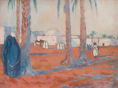 null ERNEST GUÉRIN (FRA/ 1887-1952) 

Femme de l’oasis près de Gabès, Tunisie 

signé...