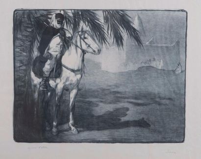null PAUL JOUVE (FRA/ 1878-1973)

Cavalier Arabe (devant une tente).

1911. Lithographie...