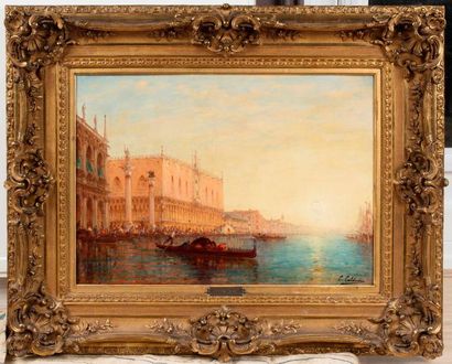 null CHARLES-CLÉMENT CALDERON (FRA/ 1870-1906)?Venise, le palais des Doges depuis...