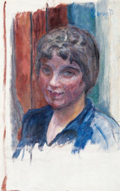 Pierre BONNARD Portrait de jeunne femme (Lucienne Dupuy de Frenelle). 1916. Huile...