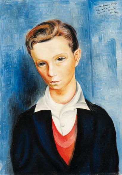 Moïse KISLING (1891-1953) Portrait de Camille Rouvier. Huile sur toile. Signée en...