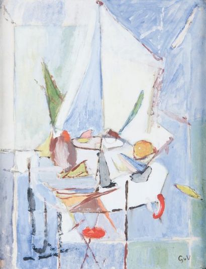 Geer van VELDE (1898-1977) Composition. Aquarelle. Monogrammée en bas à droite G.V.V....