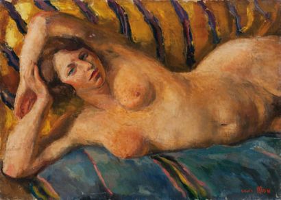 Louis Adolphe RIOU (1893-1958) Femme nu. Huile sur toile. Signée en bas à droite....