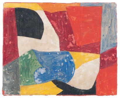 SERGE POLIAKOFF (1900-1969) Composition. Aquarelle. Signée en bas à droite. 30 x...