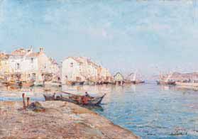 Charles MALFROY (1862-1918) Les Martigues. Huile sur toile. Signée et située en bas...