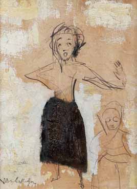 Edgar MELIK (1904-1976) Edith Piaf. Technique mixte. Signée en bas à gauche. 31 x...