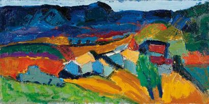Pierre AMBROGIANI (1907-1985) Verdolier dans le Vaucluse. Huile sur toile. Signée...