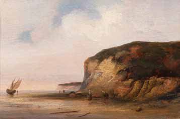 Raymond Eugène GOETHALS (1804-1864) Bord de côte. Huile sur toile. Signée en bas...