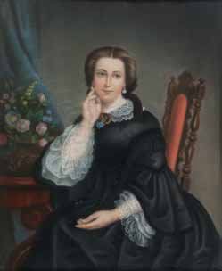 Oscar Charlemagne GUET ( 1801-1876) Portrait de femme. Pastel. 72 x 58 cm.