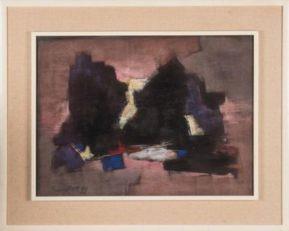 null Francis BOTT (GER/1904-1998)

Composition rouge et bleue, 1959

Gouache sur...