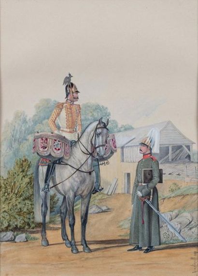 null PRINCE IZIEDINOFF, XIXe siècle.

Officiers de la Garde impériale

Aquarelle...