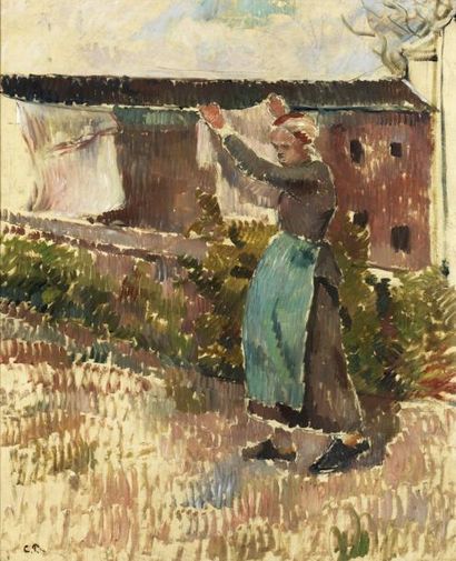 null CAMILLE PISSARRO (1830-1903)

Femme étendant du linge (Éragny)

avec le cachet...