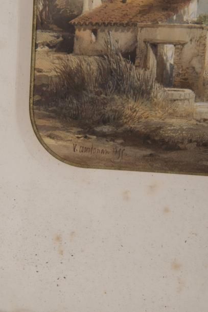 Vincent COURDOUAN (1810-1893) Toulon, 1855 

Aquarelle sur papier?Signé, dédicacé...
