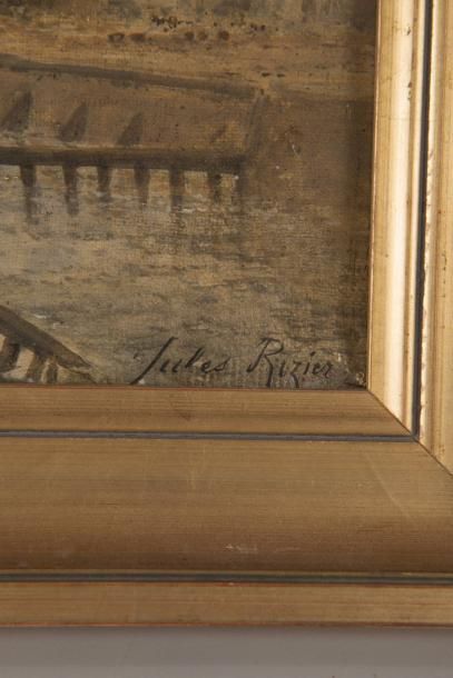 Jules ROZIER (1821-1882) Vue du port de Rouen 

Huile sur toile.?Signée en bas à...