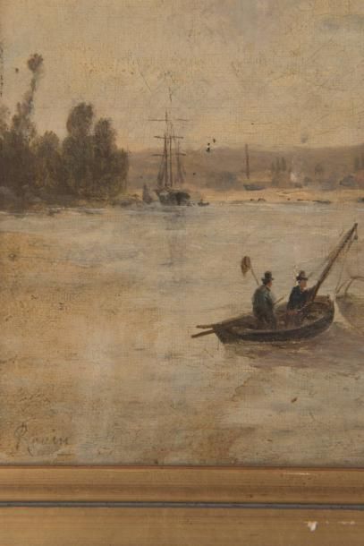 Jules ROZIER (1821-1882) Vue du port de Rouen 

Huile sur toile.?Signée en bas à...