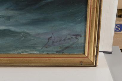 Joseph SUCHET (1824-1896) Bateau en mer 

Huile sur toile?Signée en bas à droite...