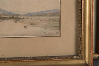 Paul Camille GUIGOU (1834-1871) Bord de rivière, 1869 

Aquarelle sur papier?Signé...
