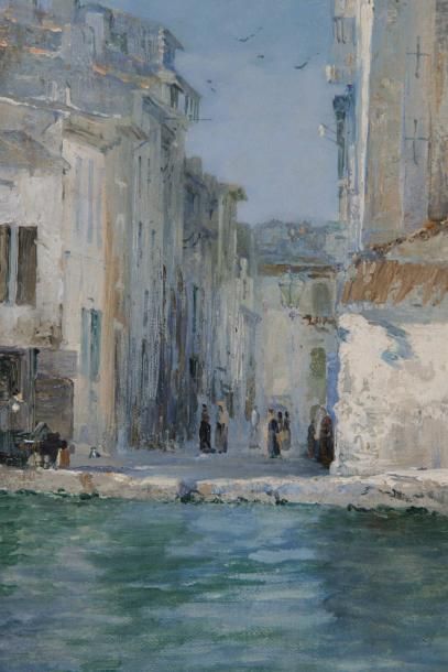 François MAURY (1861-1933) Marseille canal de la douane, 1899 

Huile sur toile?Signée...