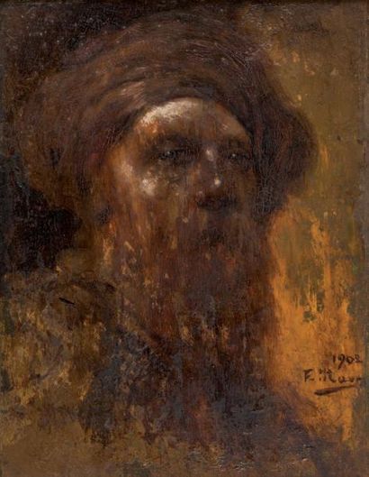 François MAURY (1861-1933) Portrait orientaliste, 1902 

Huile sur panneau?Signé...