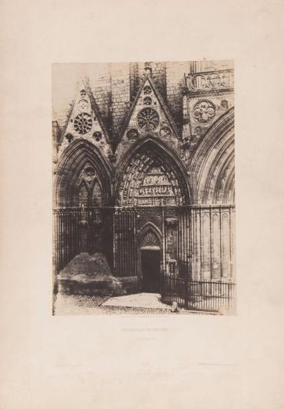 Julien BLOT Cathédrale de Bayeux. Portail de droite, 1853 

Tirage sur papier salé...