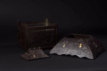 null Brûle-parfum à deux compartiments Japon - Fin Epoque Edo (1603 - 1868) 



Bronze...