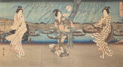 null Utagawa Hiroshige (1797-1858)

Triptyque oban tate-e de la série «Toto meisho....