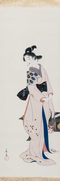 null Encre polychrome sur soie

JAPON - Epoque MEIJI (1868 - 1912)

Portrait de jeune...