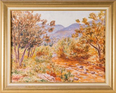 Olynthe MADRIGALI (1887-1950) Olynthe MADRIGALI (1887-1950)

Oued

Huile sur panneau...