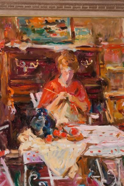 Max AGOSTINI (1914-1997) Max AGOSTINI (1914-1997)

Femme tricotant

Huile sur toile

Signée...