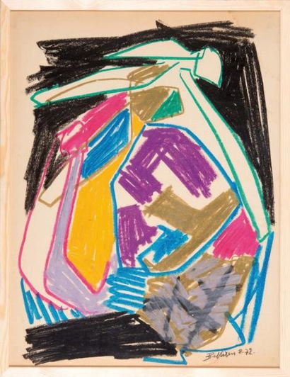 Jean BELLISSEN (1936-2004) Jean BELLISSEN (1936-2004)

Composition, 72

Crayons gras

Signé...