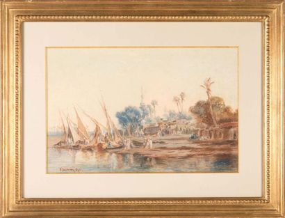 Vincent COURDOUAN (1810-1893) Vincent COURDOUAN (1810-1893)

Retour de pêche, 1873

Aquarelle...