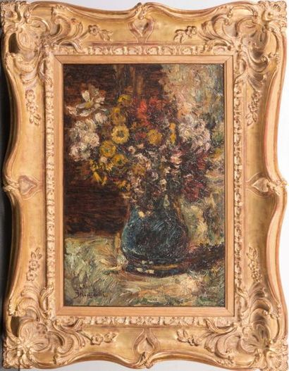 Adolphe Monticelli (1824-1886) Adolphe MONTICELLI (1824-1886)

Bouquet au vase bleu

Huile...