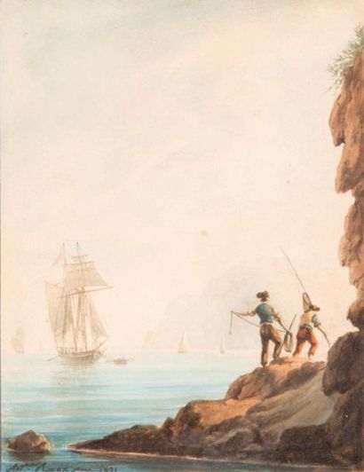Antoine ROUX (1765-1835) Antoine ROUX (1765-1835)

Vue de bord de mer, 1831

Aquarelle...