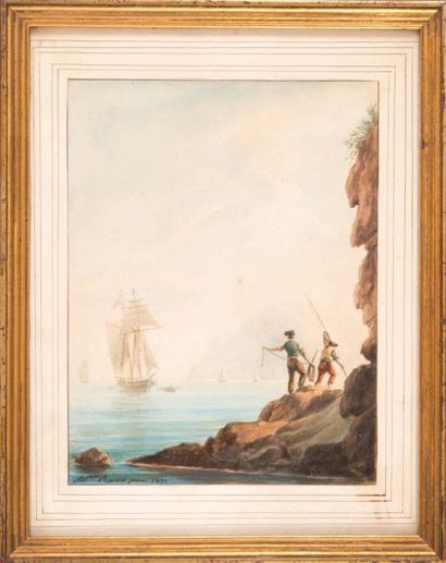 Antoine ROUX (1765-1835) Antoine ROUX (1765-1835)

Vue de bord de mer, 1831

Aquarelle...