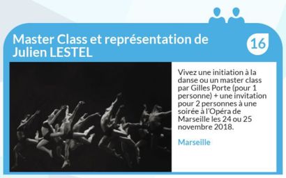 null Master Class et représentation de Julien LESTEL Vivez une initiation à la danse...