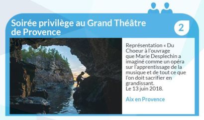 null Soirée privilège au Grand Théâtre de Provence
Représentation du «Choeur à l'ouvrage»...